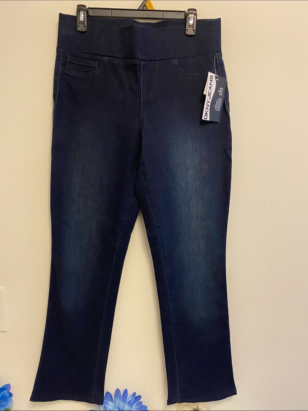 DKNY Women's Dark Indigo Pull-On Bootcut Jeans